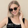 imageMEETSUN Retro Vintage Cat Eye Polarized Sunglasses for Women Trendy Designer Style Cateye Sun GlassesLeopard Frame Grey Lens