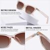 imageMEETSUN Retro Vintage Cat Eye Polarized Sunglasses for Women Trendy Designer Style Cateye Sun GlassesLight Brown Frame Brown Gradient Lens
