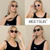 imageMEETSUN Retro Vintage Cat Eye Polarized Sunglasses for Women Trendy Designer Style Cateye Sun GlassesLight Brown Frame Brown Gradient Lens