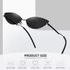 imageMEETSUN Retro Vintage Cat Eye Sunglasses For Women Men Narrow Small Oval Glasses Petals Shape Curved Temple DesignBlack  Grey