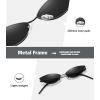 imageMEETSUN Retro Vintage Cat Eye Sunglasses For Women Men Narrow Small Oval Glasses Petals Shape Curved Temple DesignBlack  Grey
