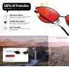 imageMEETSUN Retro Vintage Cat Eye Sunglasses For Women Men Narrow Small Oval Glasses Petals Shape Curved Temple DesignBlack  Red