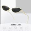 imageMEETSUN Retro Vintage Cat Eye Sunglasses For Women Men Narrow Small Oval Glasses Petals Shape Curved Temple DesignGold  Grey