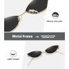 imageMEETSUN Retro Vintage Cat Eye Sunglasses For Women Men Narrow Small Oval Glasses Petals Shape Curved Temple DesignGold  Grey