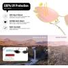 imageMEETSUN Retro Vintage Cat Eye Sunglasses For Women Men Narrow Small Oval Glasses Petals Shape Curved Temple DesignGold  Pink