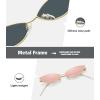 imageMEETSUN Retro Vintage Cat Eye Sunglasses For Women Men Narrow Small Oval Glasses Petals Shape Curved Temple DesignGold  Pink