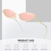 imageMEETSUN Retro Vintage Cat Eye Sunglasses For Women Men Narrow Small Oval Glasses Petals Shape Curved Temple DesignGold  Pink