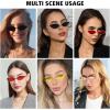 imageMEETSUN Retro Vintage Cat Eye Sunglasses For Women Men Narrow Small Oval Glasses Petals Shape Curved Temple DesignGold  Red