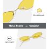 imageMEETSUN Retro Vintage Cat Eye Sunglasses For Women Men Narrow Small Oval Glasses Petals Shape Curved Temple DesignGold  Yellow