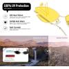imageMEETSUN Retro Vintage Cat Eye Sunglasses For Women Men Narrow Small Oval Glasses Petals Shape Curved Temple DesignGold  Yellow