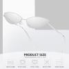 imageMEETSUN Retro Vintage Cat Eye Sunglasses For Women Men Narrow Small Oval Glasses Petals Shape Curved Temple DesignSilver  Silver