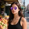 imageMEETSUN Round Polarized Sunglasses for Women Men Classic Retro Metal Frame Sun Glasses UV Protection3 Pack GoldBlue  GoldPink  GoldPurple
