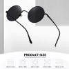 imageMEETSUN Small Round Polarized Sunglasses for Men Women Retro Vintage Circle Hippie Sun Glasses UV400Black  Grey