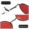 imageMEETSUN Small Round Polarized Sunglasses for Men Women Retro Vintage Circle Hippie Sun Glasses UV400Black Framered Lens