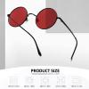imageMEETSUN Small Round Polarized Sunglasses for Men Women Retro Vintage Circle Hippie Sun Glasses UV400Black Framered Lens
