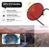 imageMEETSUN Small Round Polarized Sunglasses for Men Women Retro Vintage Circle Hippie Sun Glasses UV400Black Framered Lens