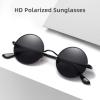 imageMEETSUN Small Round Polarized Sunglasses for Men Women Retro Vintage Circle Hippie Sun Glasses UV400Black Greysilver Bluesilver Green