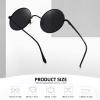 imageMEETSUN Small Round Polarized Sunglasses for Men Women Retro Vintage Circle Hippie Sun Glasses UV400Blackblackblack