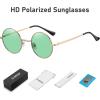 imageMEETSUN Small Round Polarized Sunglasses for Men Women Retro Vintage Circle Hippie Sun Glasses UV400Gold  Green