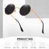 imageMEETSUN Small Round Polarized Sunglasses for Men Women Retro Vintage Circle Hippie Sun Glasses UV400Gold  Grey