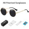 imageMEETSUN Small Round Polarized Sunglasses for Men Women Retro Vintage Circle Hippie Sun Glasses UV400Gold  Grey