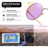 imageMEETSUN Small Round Polarized Sunglasses for Men Women Retro Vintage Circle Hippie Sun Glasses UV400Gold  Purple