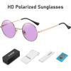 imageMEETSUN Small Round Polarized Sunglasses for Men Women Retro Vintage Circle Hippie Sun Glasses UV400Gold  Purple