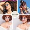 imageMEETSUN Small Round Polarized Sunglasses for Men Women Retro Vintage Circle Hippie Sun Glasses UV400Silver  Blue