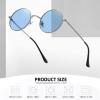 imageMEETSUN Small Round Polarized Sunglasses for Men Women Retro Vintage Circle Hippie Sun Glasses UV400Silver  Blue