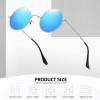 imageMEETSUN Small Round Polarized Sunglasses for Men Women Retro Vintage Circle Hippie Sun Glasses UV400Silver  Blue Mirrored