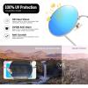 imageMEETSUN Small Round Polarized Sunglasses for Men Women Retro Vintage Circle Hippie Sun Glasses UV400Silver  Blue Mirrored