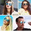 imageMEETSUN Small Round Polarized Sunglasses for Men Women Retro Vintage Circle Hippie Sun Glasses UV400Silver  Blue Mirrored