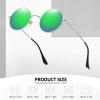 imageMEETSUN Small Round Polarized Sunglasses for Men Women Retro Vintage Circle Hippie Sun Glasses UV400Silver  Green Mirrored
