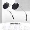 imageMEETSUN Small Round Polarized Sunglasses for Men Women Retro Vintage Circle Hippie Sun Glasses UV400Silver  Grey