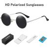 imageMEETSUN Small Round Polarized Sunglasses for Men Women Retro Vintage Circle Hippie Sun Glasses UV400Silver  Grey