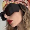 imageMEETSUN Trendy Retro Cat Eye Oversized Sunglasses for Women Stylish Vintage Wide Legs Square 90s Big Shades UV400 ProtectionTortoiseshell FrameBrown Lens