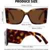 imageMEETSUN Trendy Retro Cat Eye Oversized Sunglasses for Women Stylish Vintage Wide Legs Square 90s Big Shades UV400 ProtectionTortoiseshell FrameBrown Lens