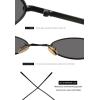 imageMEETSUN Vintage 90s Small Oval Sunglasses For Women Men Metal Frames Designer Gothic GlassesC10blackgray