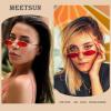imageMEETSUN Vintage 90s Small Oval Sunglasses For Women Men Metal Frames Designer Gothic GlassesC40goldred