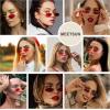imageMEETSUN Vintage 90s Small Oval Sunglasses For Women Men Metal Frames Designer Gothic GlassesC40goldred