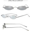 imageMEETSUN Vintage 90s Small Oval Sunglasses For Women Men Metal Frames Designer Gothic GlassesC8sliversliver