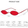 imageMEETSUN Vintage 90s Small Oval Sunglasses For Women Men Metal Frames Designer Gothic GlassesFull Red