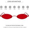 imageMEETSUN Vintage 90s Small Oval Sunglasses For Women Men Metal Frames Designer Gothic GlassesFull Red