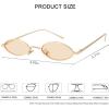 imageMEETSUN Vintage 90s Small Oval Sunglasses For Women Men Metal Frames Designer Gothic GlassesGoldbrown