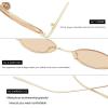imageMEETSUN Vintage 90s Small Oval Sunglasses For Women Men Metal Frames Designer Gothic GlassesGoldbrown