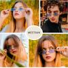 imageMEETSUN Vintage 90s Small Oval Sunglasses For Women Men Metal Frames Designer Gothic GlassesSilverblue