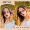 imageMEETSUN Vintage 90s Small Oval Sunglasses For Women Men Metal Frames Designer Gothic GlassesSilverblue