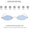 imageMEETSUN Vintage 90s Small Oval Sunglasses For Women Men Metal Frames Designer Gothic GlassesSilverblue