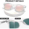 imageMEETSUN Vintage Round Polarized Sunglasses for Women Classic Small Retro Shades UV400 ProtectionClear Framepink Mirror Lens