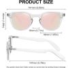 imageMEETSUN Vintage Round Polarized Sunglasses for Women Classic Small Retro Shades UV400 ProtectionClear Framepink Mirror Lens